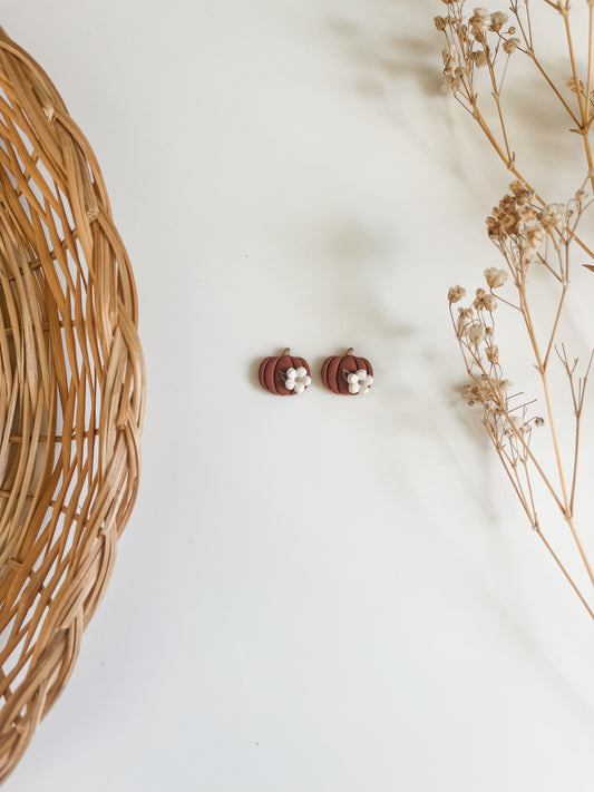 Floral Pumpkin Studs