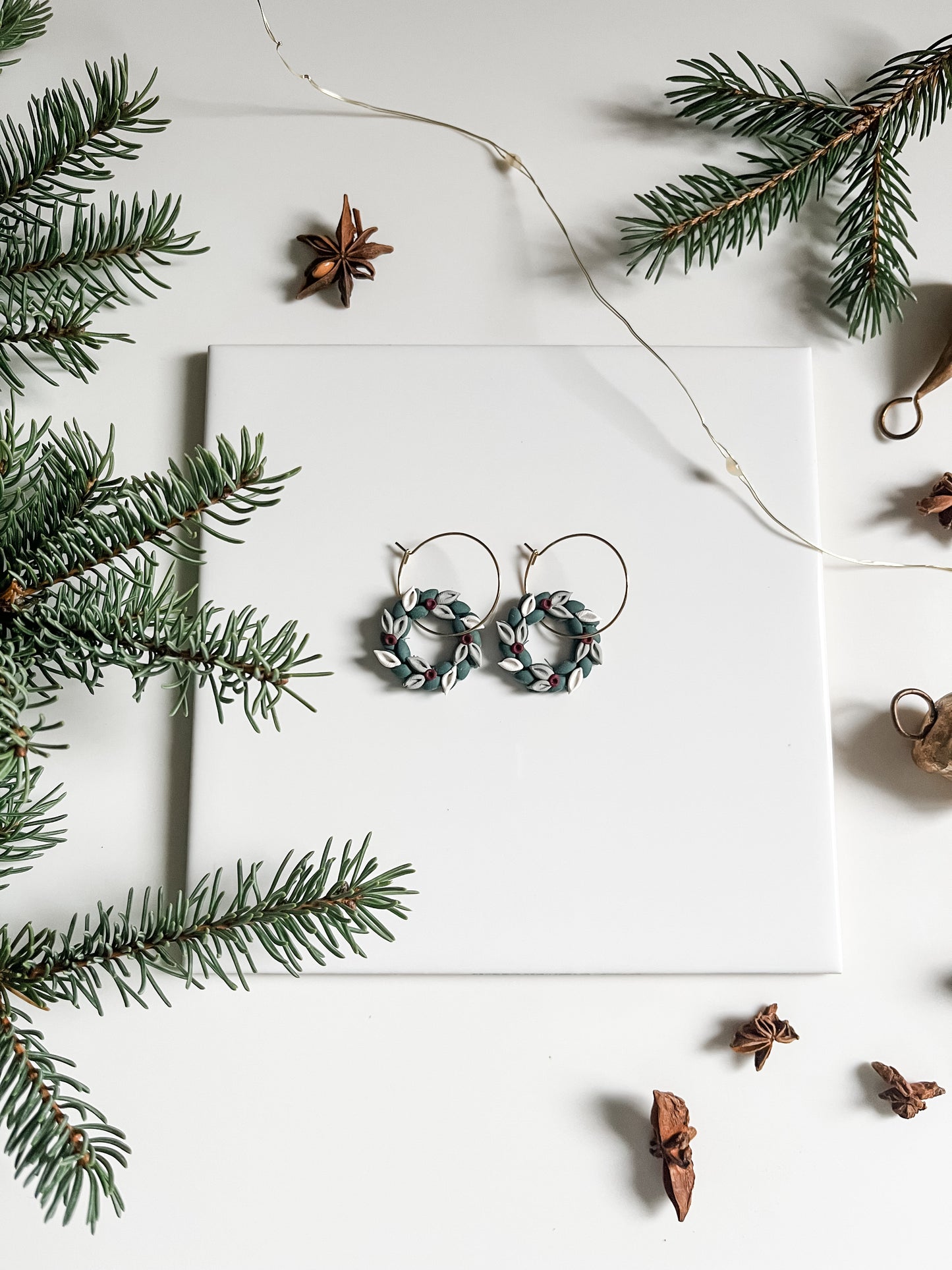 Wreath Hoops in Jade