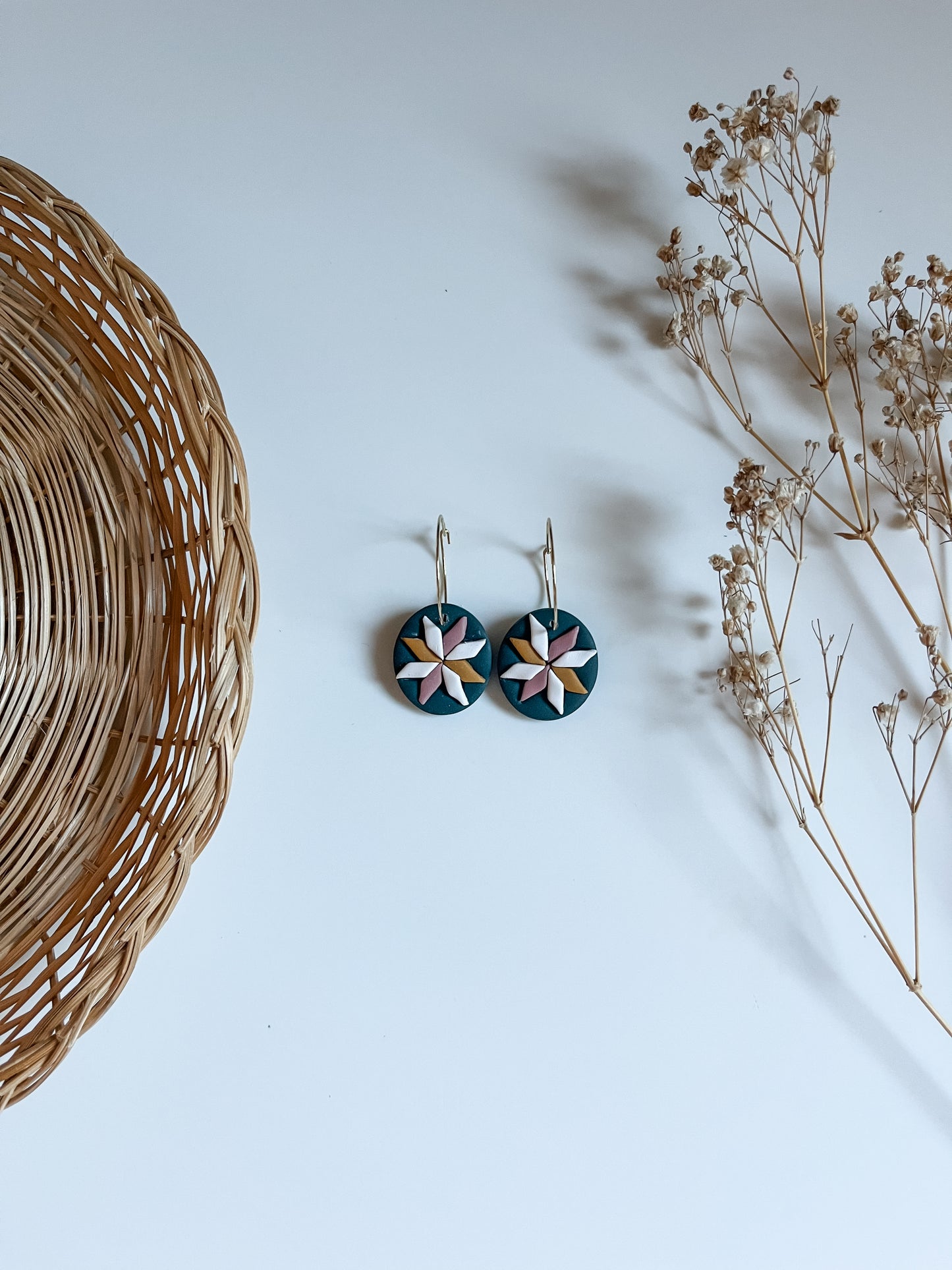 Quilted Hoops in Jade