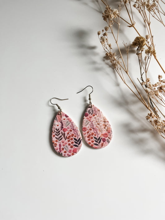 Embroidered Floral Print Teardrops
